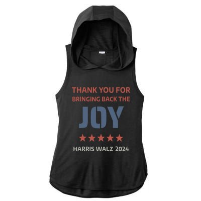 Thank You For Bringing Back The Joy Harris Walz 2024 Ladies PosiCharge Tri-Blend Wicking Draft Hoodie Tank