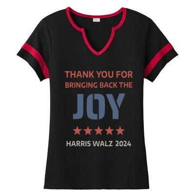 Thank You For Bringing Back The Joy Harris Walz 2024 Ladies Halftime Notch Neck Tee