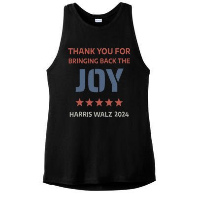 Thank You For Bringing Back The Joy Harris Walz 2024 Ladies PosiCharge Tri-Blend Wicking Tank