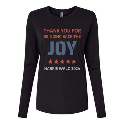 Thank You For Bringing Back The Joy Harris Walz 2024 Womens Cotton Relaxed Long Sleeve T-Shirt