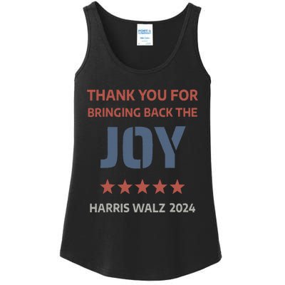 Thank You For Bringing Back The Joy Harris Walz 2024 Ladies Essential Tank