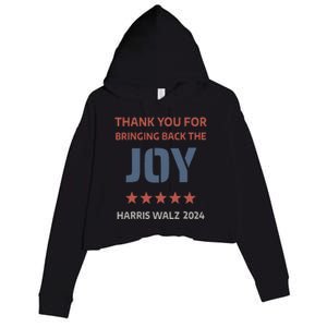 Thank You For Bringing Back The Joy Harris Walz 2024 Crop Fleece Hoodie