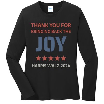 Thank You For Bringing Back The Joy Harris Walz 2024 Ladies Long Sleeve Shirt