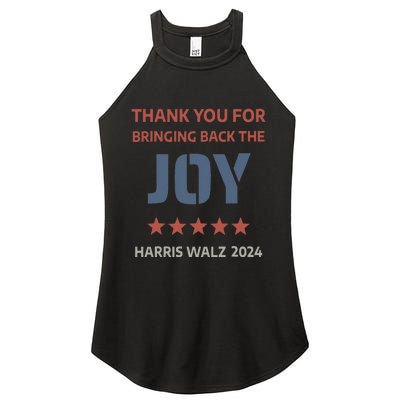 Thank You For Bringing Back The Joy Harris Walz 2024 Women's Perfect Tri Rocker Tank