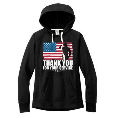 Thank You For Your Service Veteran Day Gift Women's Fleece Hoodie