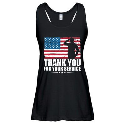 Thank You For Your Service Veteran Day Gift Ladies Essential Flowy Tank