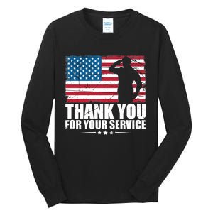 Thank You For Your Service Veteran Day Gift Tall Long Sleeve T-Shirt