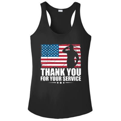 Thank You For Your Service Veteran Day Gift Ladies PosiCharge Competitor Racerback Tank