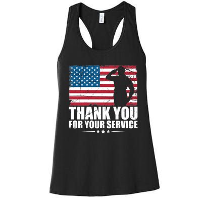 Thank You For Your Service Veteran Day Gift Women's Racerback Tank