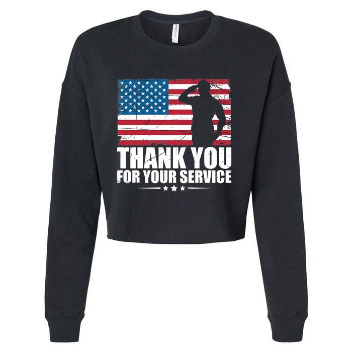 Thank You For Your Service Veteran Day Gift Cropped Pullover Crew