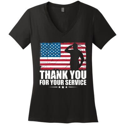 Thank You For Your Service Veteran Day Gift Women's V-Neck T-Shirt