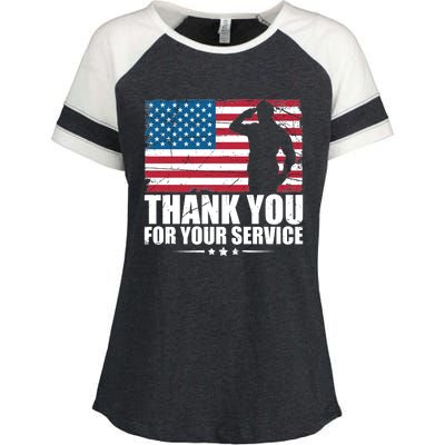 Thank You For Your Service Veteran Day Gift Enza Ladies Jersey Colorblock Tee