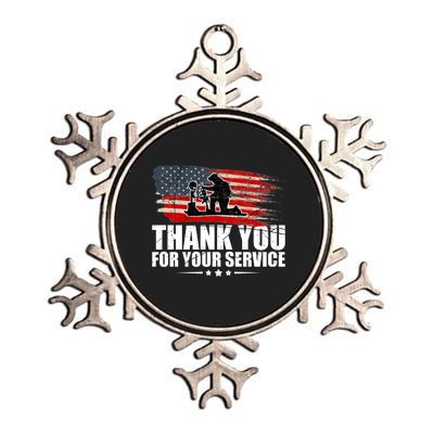 Thank You For Your Service Veteran Day Gift Metallic Star Ornament