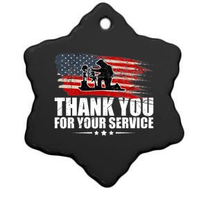 Thank You For Your Service Veteran Day Gift Ceramic Star Ornament