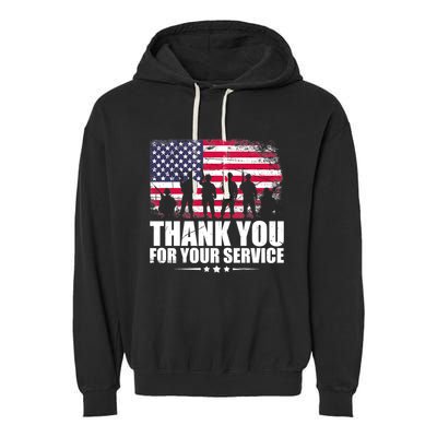 Thank You For Your Service Veteran Day Gift Garment-Dyed Fleece Hoodie