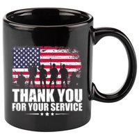 Thank You For Your Service Veteran Day Gift 11oz C Handle Ceramic Mug