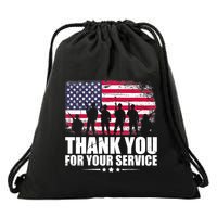 Thank You For Your Service Veteran Day Gift Drawstring Bag