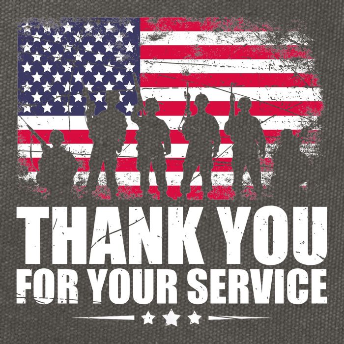Thank You For Your Service Veteran Day Gift Cotton Canvas Backpack