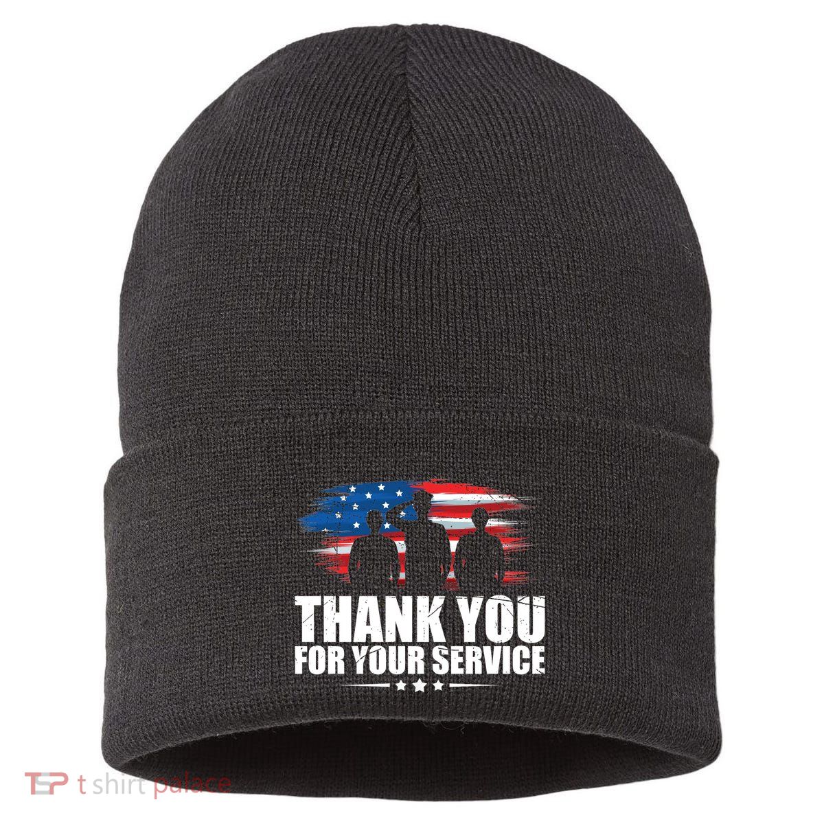Thank You For Your Service Veteran Day Gift Sustainable Knit Beanie