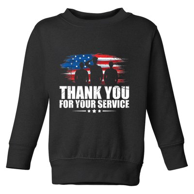 Thank You For Your Service Veteran Day Gift Toddler Sweatshirt