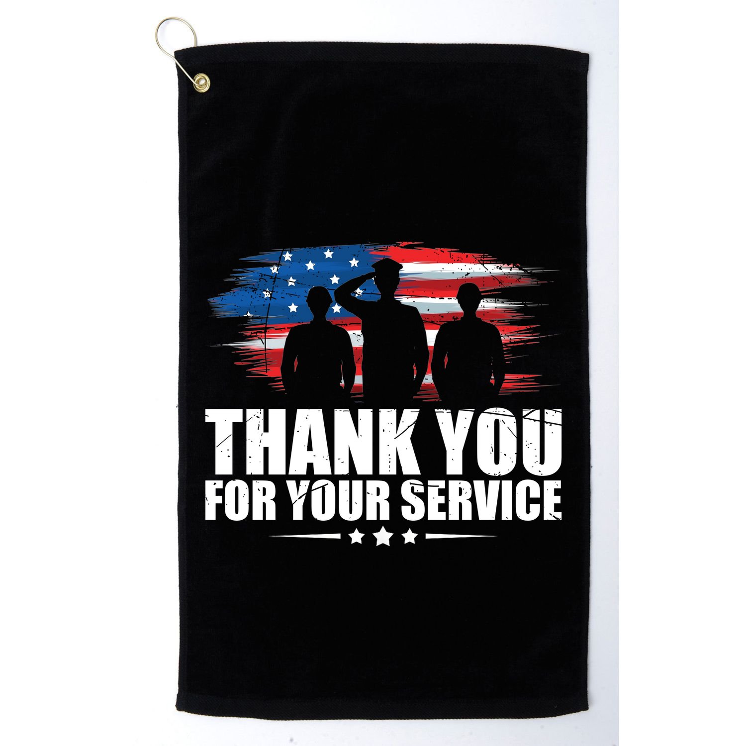 Thank You For Your Service Veteran Day Gift Golf Towel
