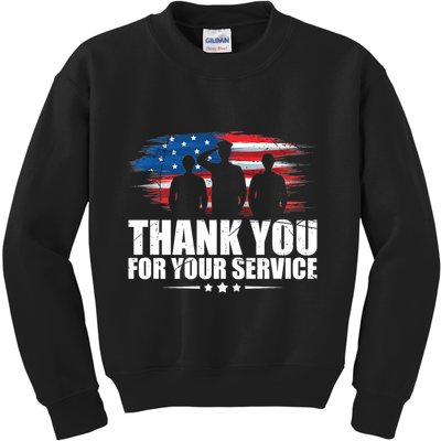 Thank You For Your Service Veteran Day Gift Kids Sweatshirt