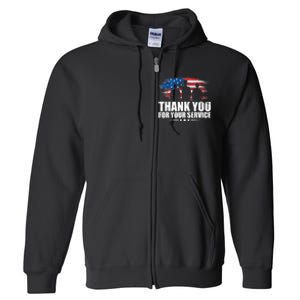 Thank You For Your Service Veteran Day Gift Full Zip Hoodie