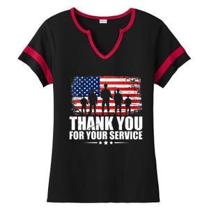 Thank You For Your Service Veteran Day Gift Ladies Halftime Notch Neck Tee