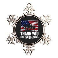 Thank You For Your Service Veteran Day Gift Metallic Star Ornament