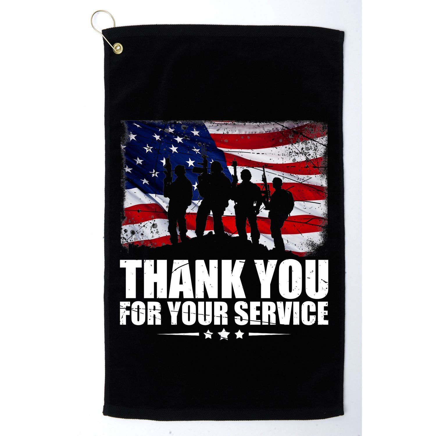 Thank You For Your Service Veteran Day Gift Golf Towel
