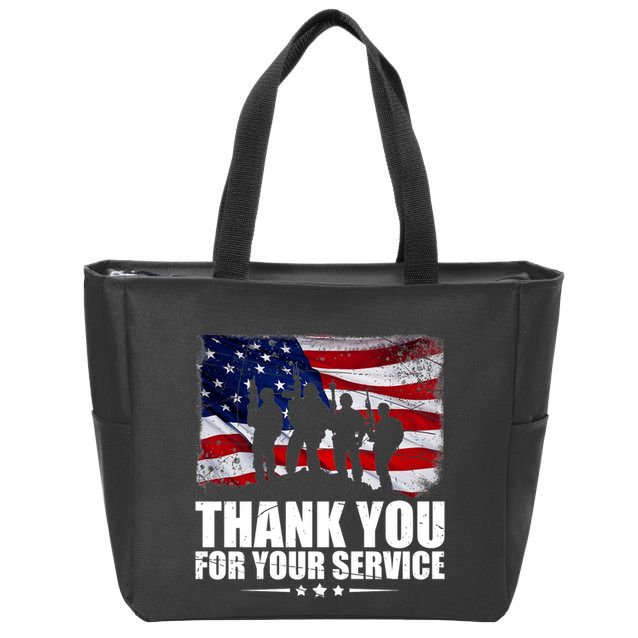 Thank You For Your Service Veteran Day Gift Zip Tote Bag