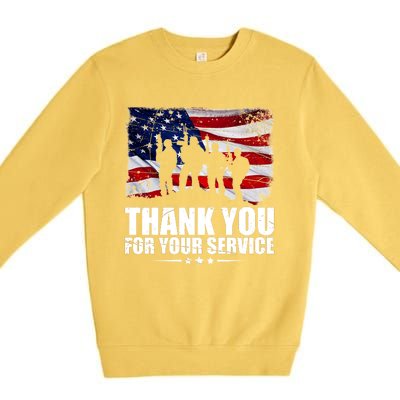 Thank You For Your Service Veteran Day Gift Premium Crewneck Sweatshirt