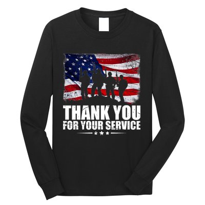 Thank You For Your Service Veteran Day Gift Long Sleeve Shirt