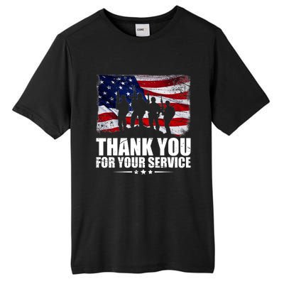 Thank You For Your Service Veteran Day Gift Tall Fusion ChromaSoft Performance T-Shirt