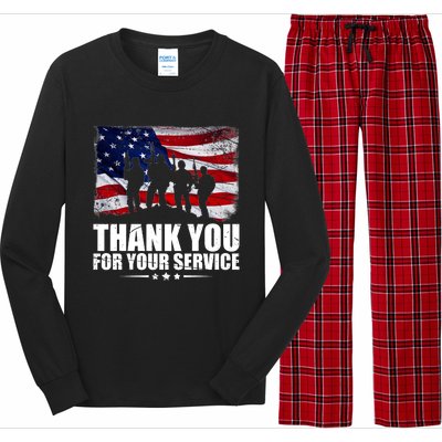 Thank You For Your Service Veteran Day Gift Long Sleeve Pajama Set