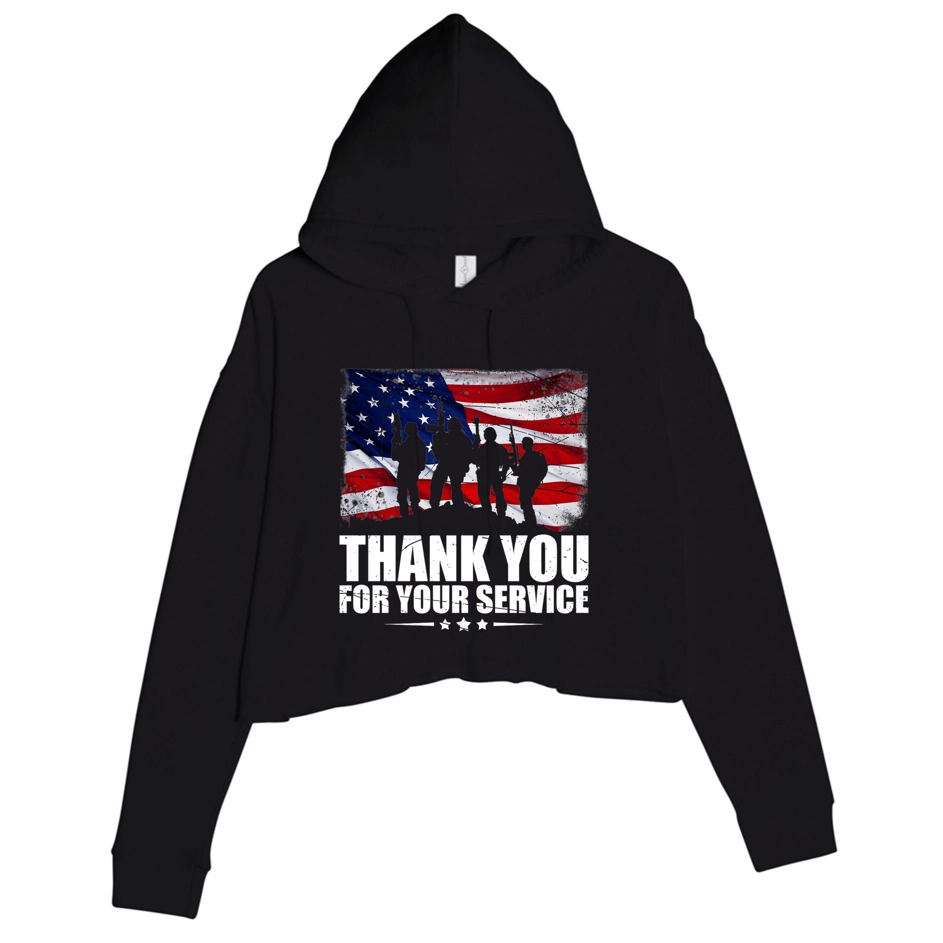 Thank You For Your Service Veteran Day Gift Crop Fleece Hoodie
