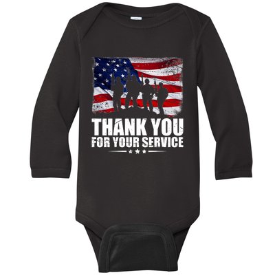 Thank You For Your Service Veteran Day Gift Baby Long Sleeve Bodysuit