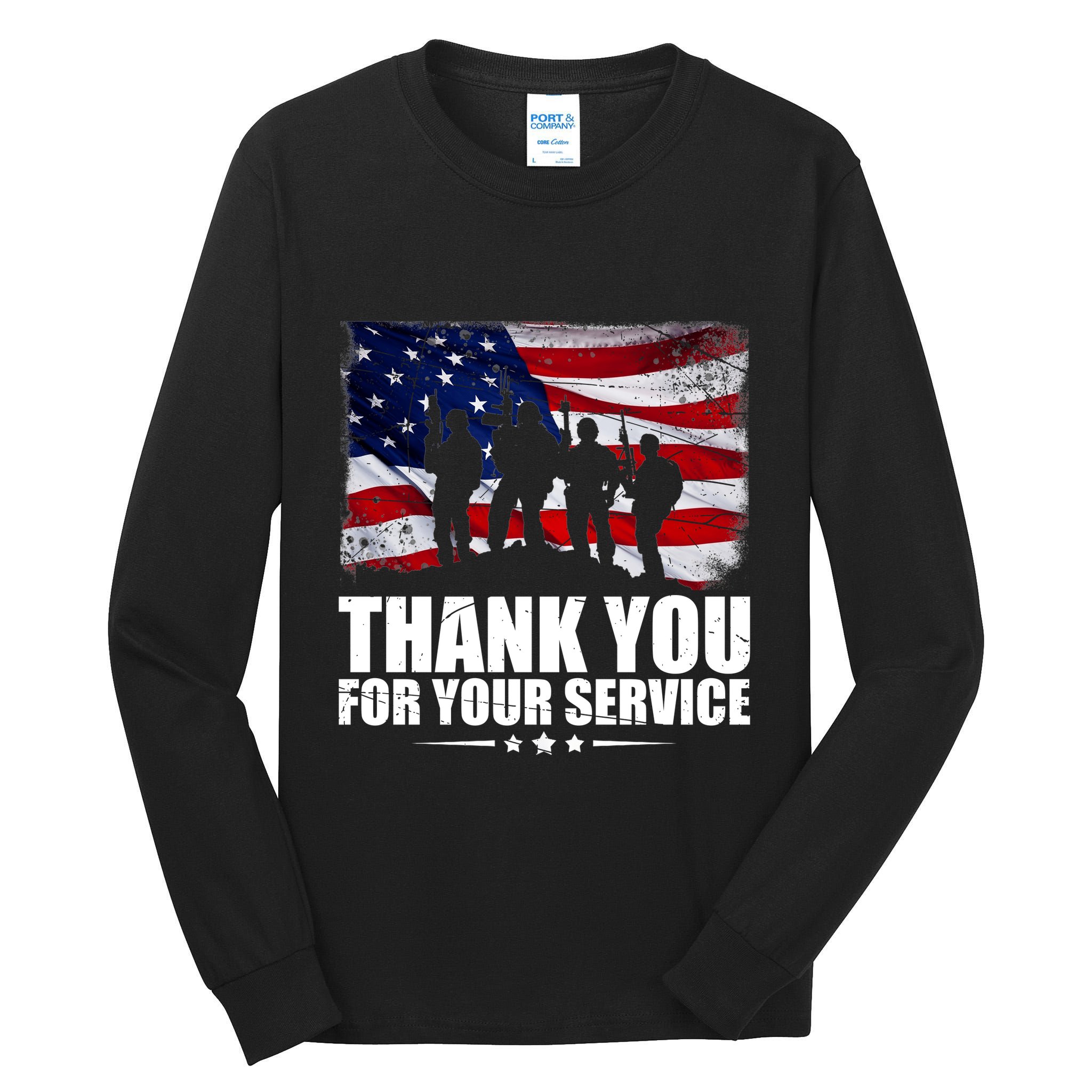 Thank You For Your Service Veteran Day Gift Tall Long Sleeve T-Shirt