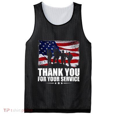 Thank You For Your Service Veteran Day Gift Mesh Reversible Basketball Jersey Tank