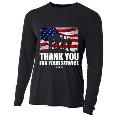 Thank You For Your Service Veteran Day Gift Cooling Performance Long Sleeve Crew