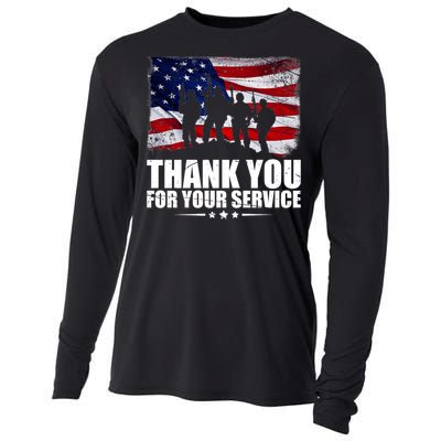 Thank You For Your Service Veteran Day Gift Cooling Performance Long Sleeve Crew