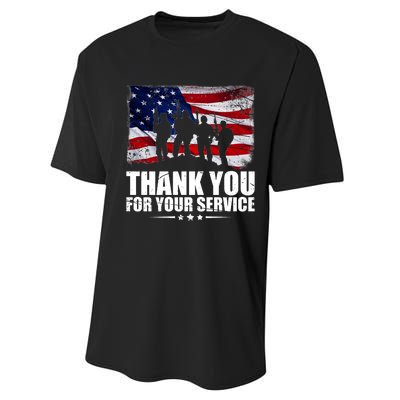 Thank You For Your Service Veteran Day Gift Performance Sprint T-Shirt