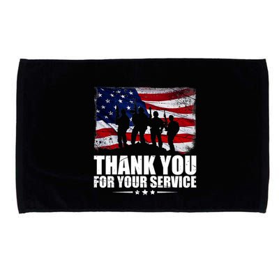 Thank You For Your Service Veteran Day Gift Microfiber Hand Towel