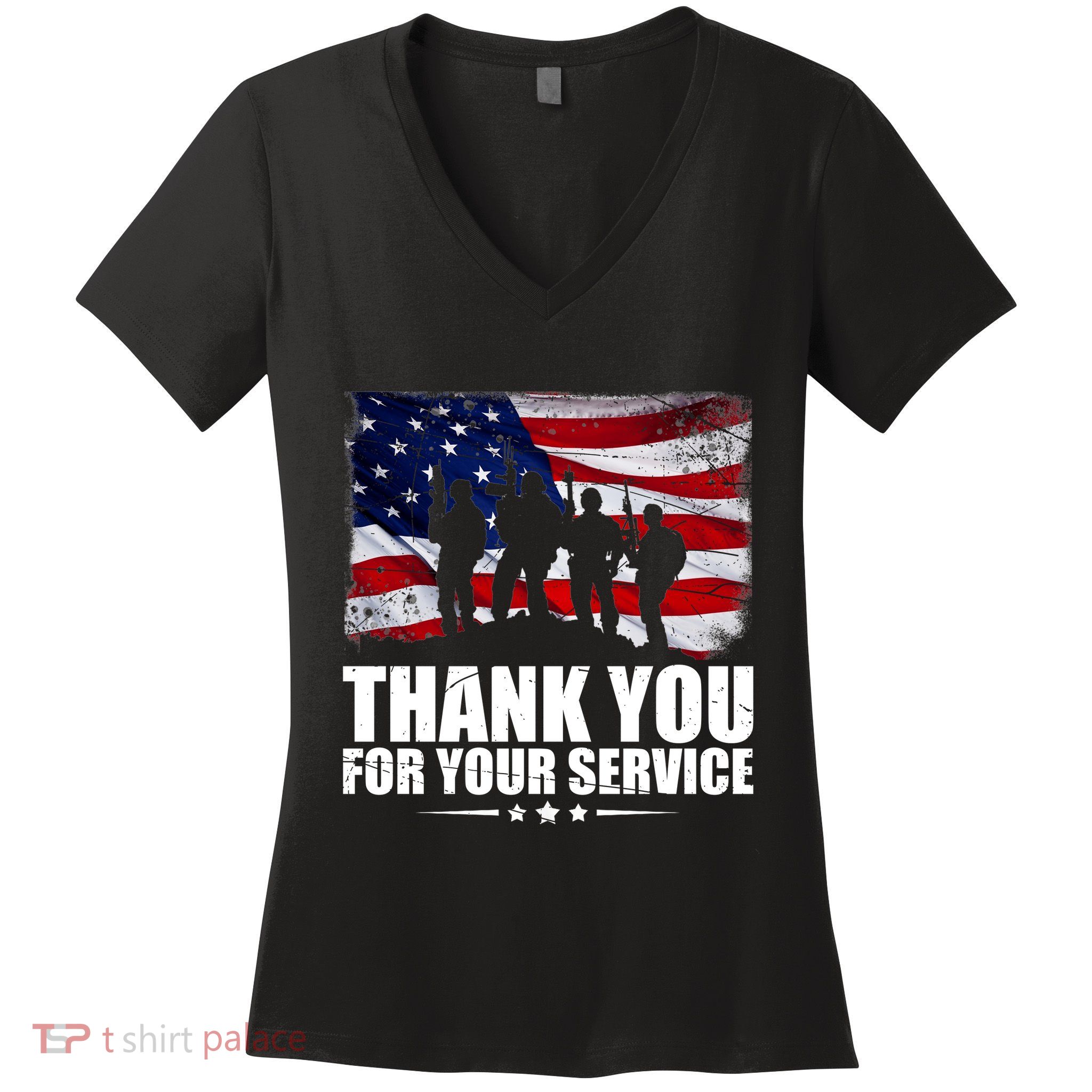 Thank You For Your Service Veteran Day Gift Women's V-Neck T-Shirt
