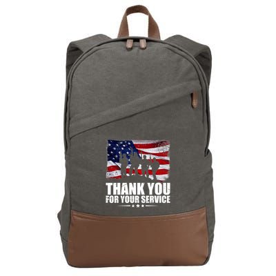 Thank You For Your Service Veteran Day Gift Cotton Canvas Backpack