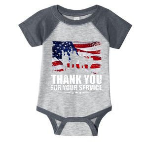 Thank You For Your Service Veteran Day Gift Infant Baby Jersey Bodysuit