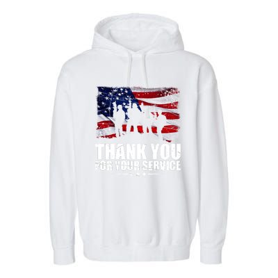 Thank You For Your Service Veteran Day Gift Garment-Dyed Fleece Hoodie