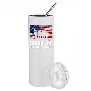 Thank You For Your Service Veteran Day Gift Stainless Steel Tumbler