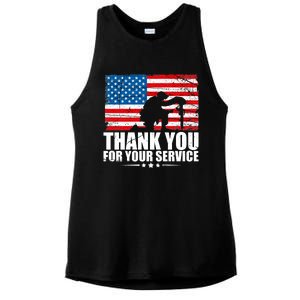 Thank You For Your Service Veteran Day Gift Ladies PosiCharge Tri-Blend Wicking Tank