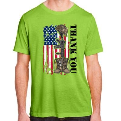 Thank You For Your Service Memorial Day USA American Flag Adult ChromaSoft Performance T-Shirt